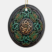 Celtic Knot Green Gold Knotwork Keramisch Ornament (Links)