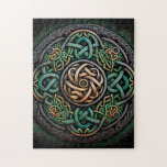 Celtic Knot Green Gold Knotwork Legpuzzel<br><div class="desc">Celtic Knot Green Gold Knotwork</div>