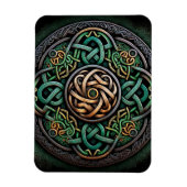 Celtic Knot Green Gold Knotwork Magneet (Verticaal)