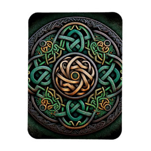 Celtic Knot Green Gold Knotwork Magneet