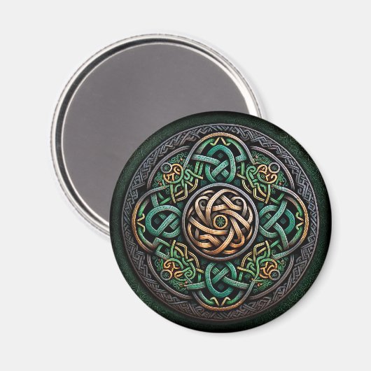 Celtic Knot Green Gold Knotwork Magneet (Voorkant / Achterkant)