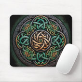 Celtic Knot Green Gold Knotwork Muismat (Met muis)