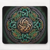 Celtic Knot Green Gold Knotwork Muismat (Voorkant)