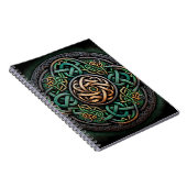 Celtic Knot Green Gold Knotwork Notitieboek (Rechterzijde)