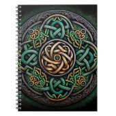 Celtic Knot Green Gold Knotwork Notitieboek (Voorkant)