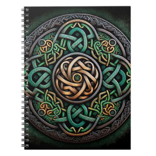 Celtic Knot Green Gold Knotwork Notitieboek