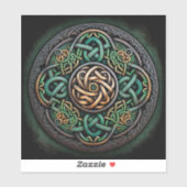 Celtic Knot Green Gold Knotwork Sticker (Vel)