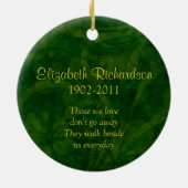 Celtic Knot Green Memorial Foto van Kerstmis Keramisch Ornament (Achterkant)