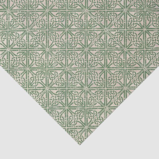 Celtic Knot Green Pattern Tissuepapier (Detail)