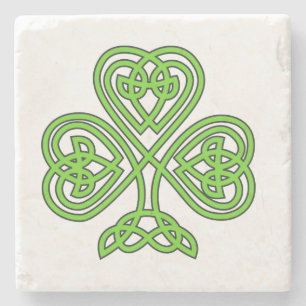 Celtic Knot Green Shamrock Stenen Onderzetter