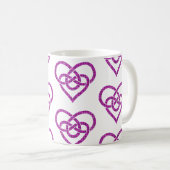 Celtic Knot Heart Shape Plaid Pink Purple Koffiemok (Voorkant rechts)