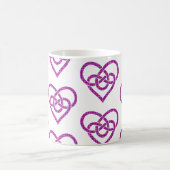 Celtic Knot Heart Shape Plaid Pink Purple Koffiemok (Center)