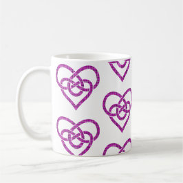 Celtic Knot Heart Shape Plaid Pink Purple Koffiemok