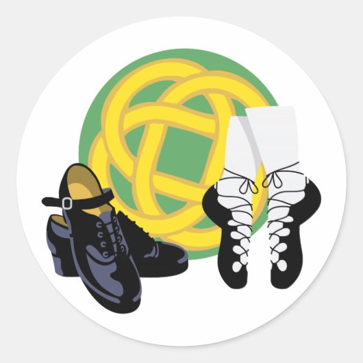 Celtic Knot Ierse schoenen Ronde Sticker (Voorkant)