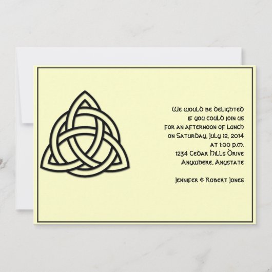 Celtic Knot in Black en Mythic Ivory Party Kaart (Voorkant)