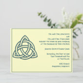 Celtic Knot in Blauwgroen huwelijksuitnodiging Kaart (Staand voorkant)