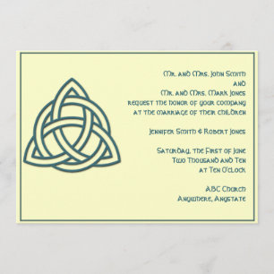 Celtic Knot in Blauwgroen huwelijksuitnodiging Kaart