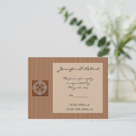 Celtic Knot in Cream and Rust Response Kaart (Staand voorkant)