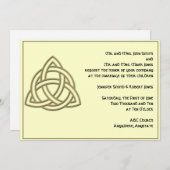 Celtic Knot in Gold and Ivory Wedding Invitation Kaart (Voorkant / Achterkant)