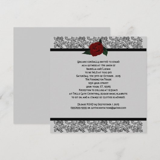 Celtic Knot Infinity Roos Gothic Wedding Kaart (Voorkant / Achterkant)