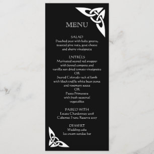 Celtic Knot Initialen - Menu Card zwart