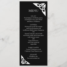 Celtic Knot Initialen - Menu Kaart zwart