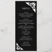 Celtic Knot Initialen - Menu Kaart zwart (Voorkant)