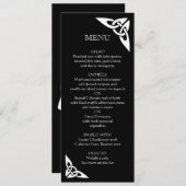 Celtic Knot Initialen - Menu Kaart zwart (Voorkant / Achterkant)