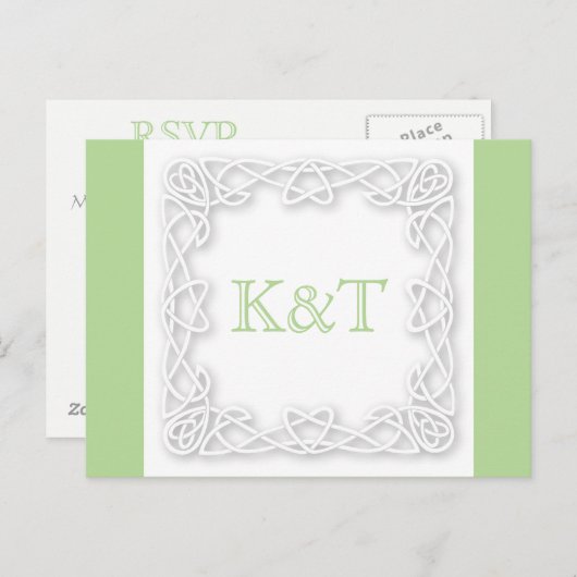 Celtic Knot Initialen - RSVP Briefkaart (Voorkant / Achterkant)
