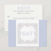 Celtic Knot Initialen - RSVP - lichtblauw (Voorkant / Achterkant)