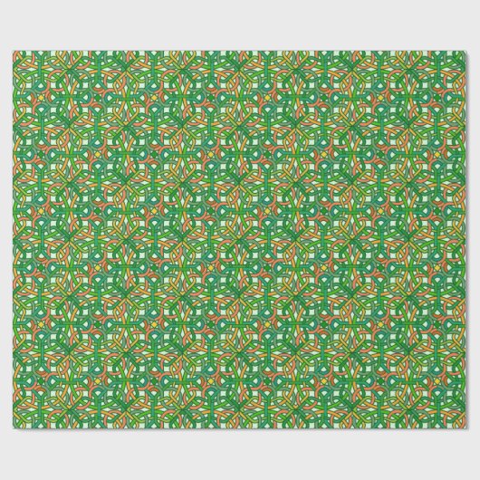 Celtic Knot Irish Braid Pattern Green Cadeaupapier (Vlak)