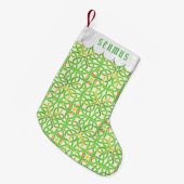 Celtic Knot Irish Braid Pattern Green gepersonalis Kleine Kerstsok (Voorkant (Hangend))