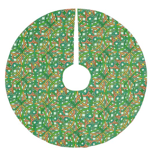 Celtic Knot Irish Braid Pattern Green  Kerstboom Rok (Voorkant)