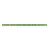Celtic Knot Irish Braid Pattern Green Satijnen Lint (Voorkant)