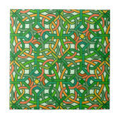 Celtic Knot Irish Braid Pattern Green Tegeltje (Voorkant)