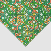Celtic Knot Irish Braid Pattern Green Tissuepapier (Detail)
