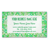 Celtic Knot Irish Braid Pattern Green Yellow Magnetisch Visitekaartje (Voorkant)