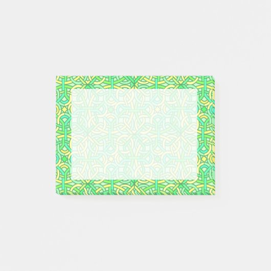 Celtic Knot Irish Braid Pattern Green Yellow Post-it® Notes (Voorkant)