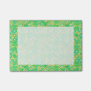 Celtic Knot Irish Braid Pattern Green Yellow Post-it® Notes
