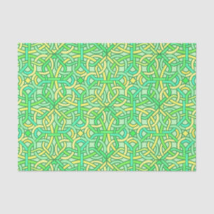 Celtic Knot Irish Braid Pattern Green Yellow Tissuepapier