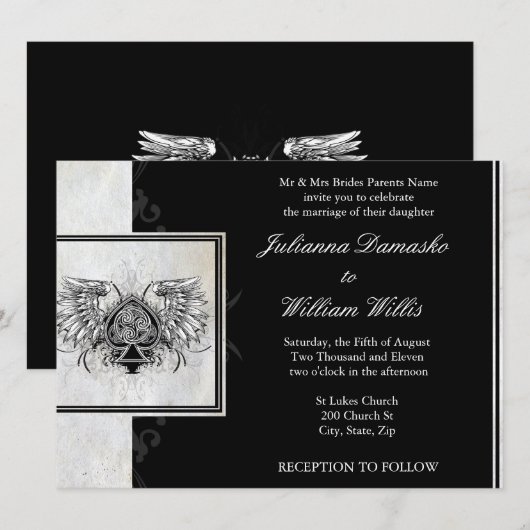 Celtic Knot Irish Gaelic Wedding Invitation Kaart (Voorkant / Achterkant)