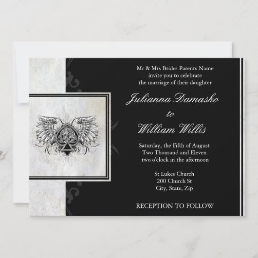 Celtic Knot Irish Gaelic Wedding Invitation Kaart (Voorkant)