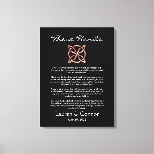 Celtic Knot Irish Handfasting Wedding Keepslag Canvas Afdruk (Voorkant)