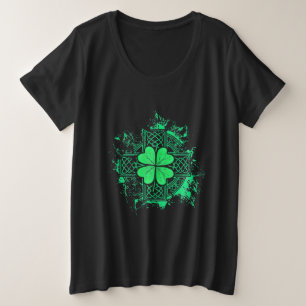 Celtic Knot Irish Shamrock Three Leaf Clover Grote Maat T-shirt