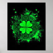 Celtic Knot Irish Shamrock Three Leaf Clover St Pa Poster (Voorkant)