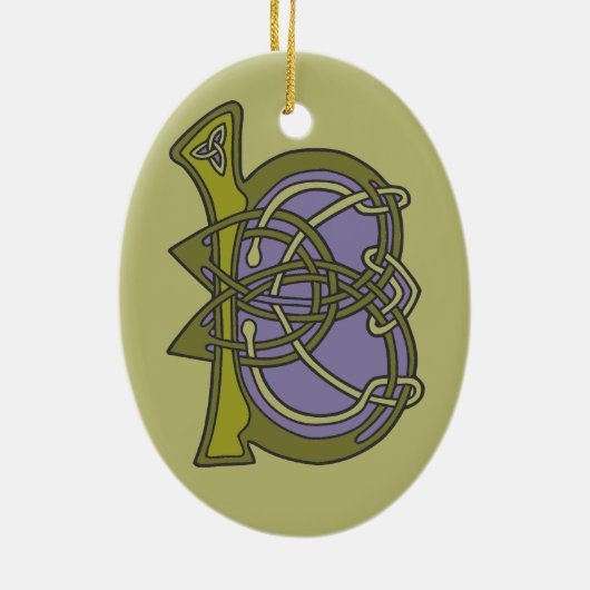 Celtic Knot letter initiaal monogram B Keramisch Ornament (Achterkant)