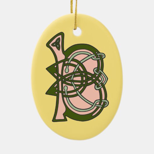 Celtic Knot letter initiaal monogram B Keramisch Ornament (Achterkant)