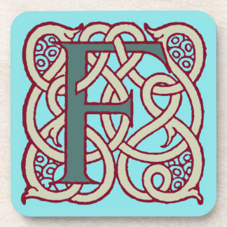 Celtic Knot letter initiaal monogram F Drankjes Onderzetter