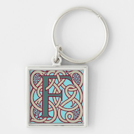 Celtic Knot letter initiaal monogram F Sleutelhanger (Voorkant)