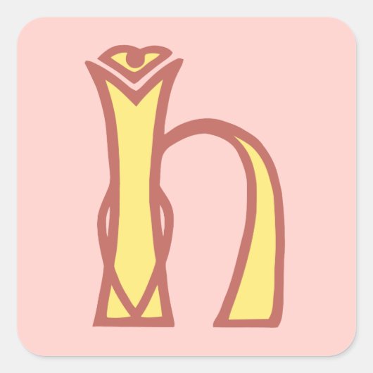 Celtic Knot letter initiaal monogram H Vierkante Sticker (Voorkant)